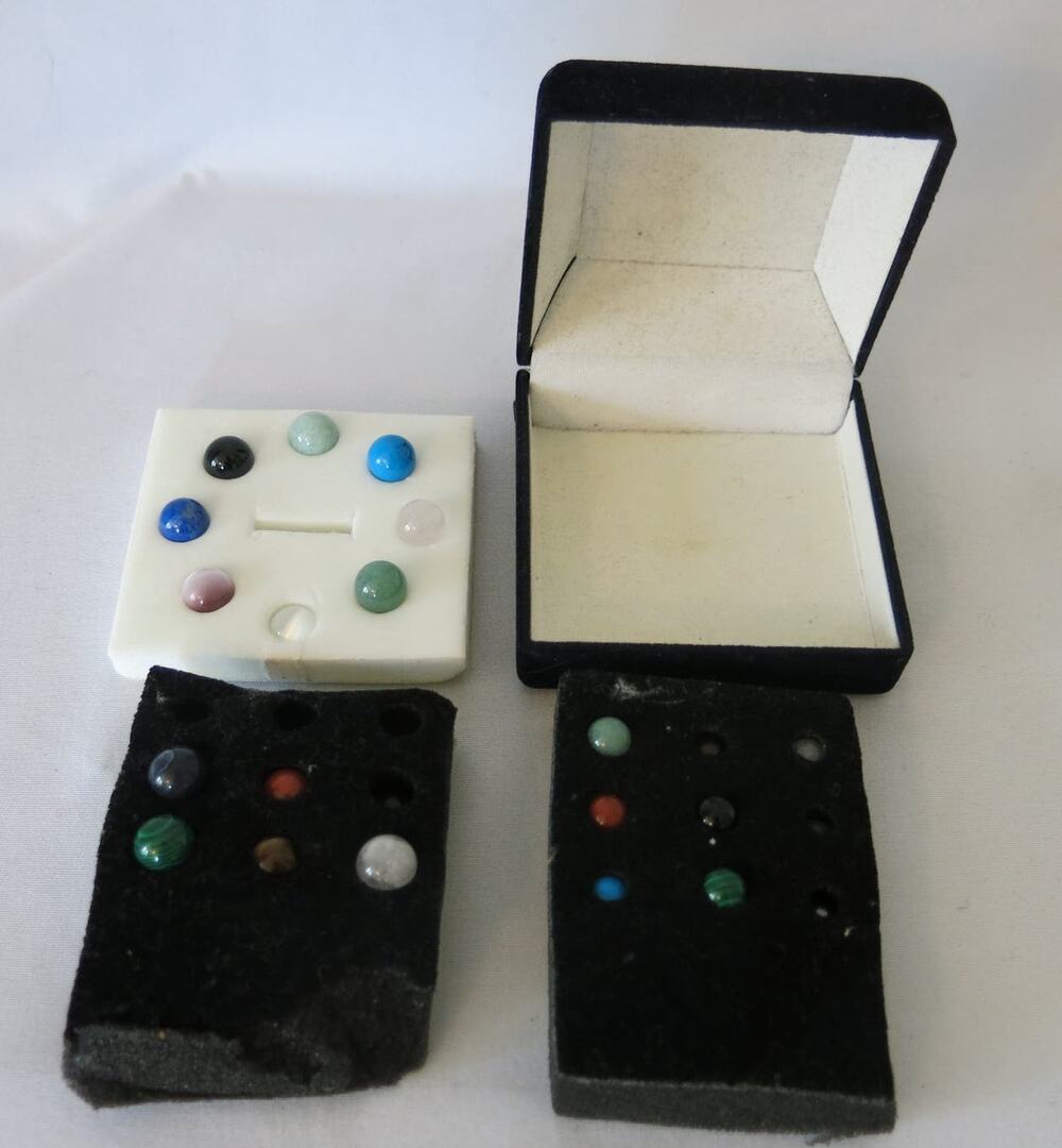 Vintage Gemstone Orb Ball Inserts for Interchangeable Ring Jewelry Set Retro 90s